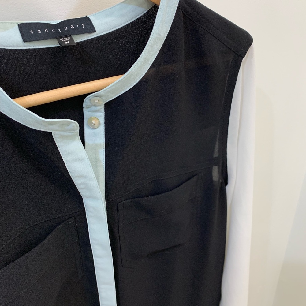 Sanctuary Color Block Sheer Blouse - Picture 3 of 8